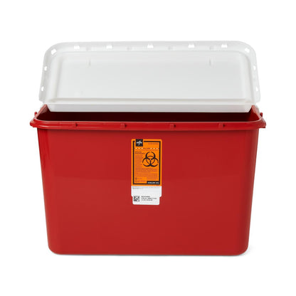 Large Biohazard Containers Sharps 8 Gal Red Hinged