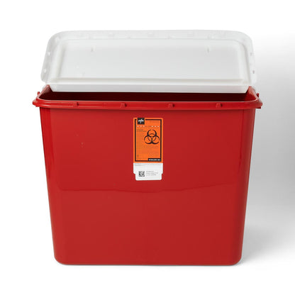 Large Biohazard Containers Sharps 10 Gal Red Hinged