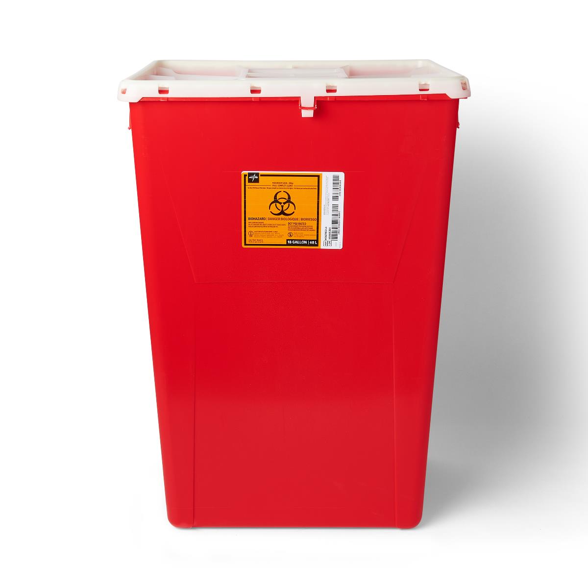 Large PG-II Waste and Sharps Containers 18 Gal Red Flat Pgi