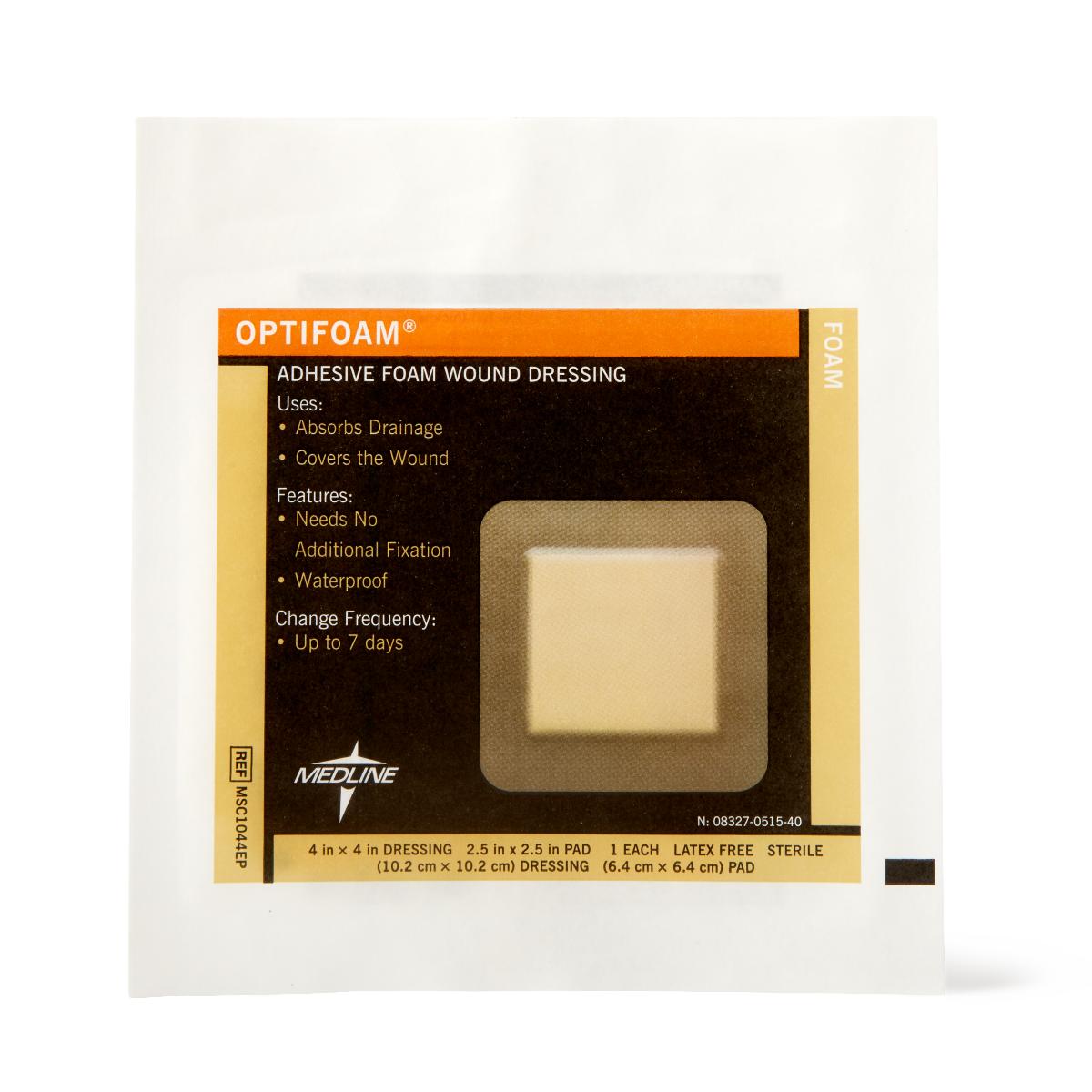 Optifoam Adhesive Foam Wound Dressing in Educational Packaging