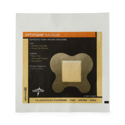 Optifoam Sacrum Adhesive Foam Dressing in Educational Packaging 6.1 IN x 5.6 IN 1ct