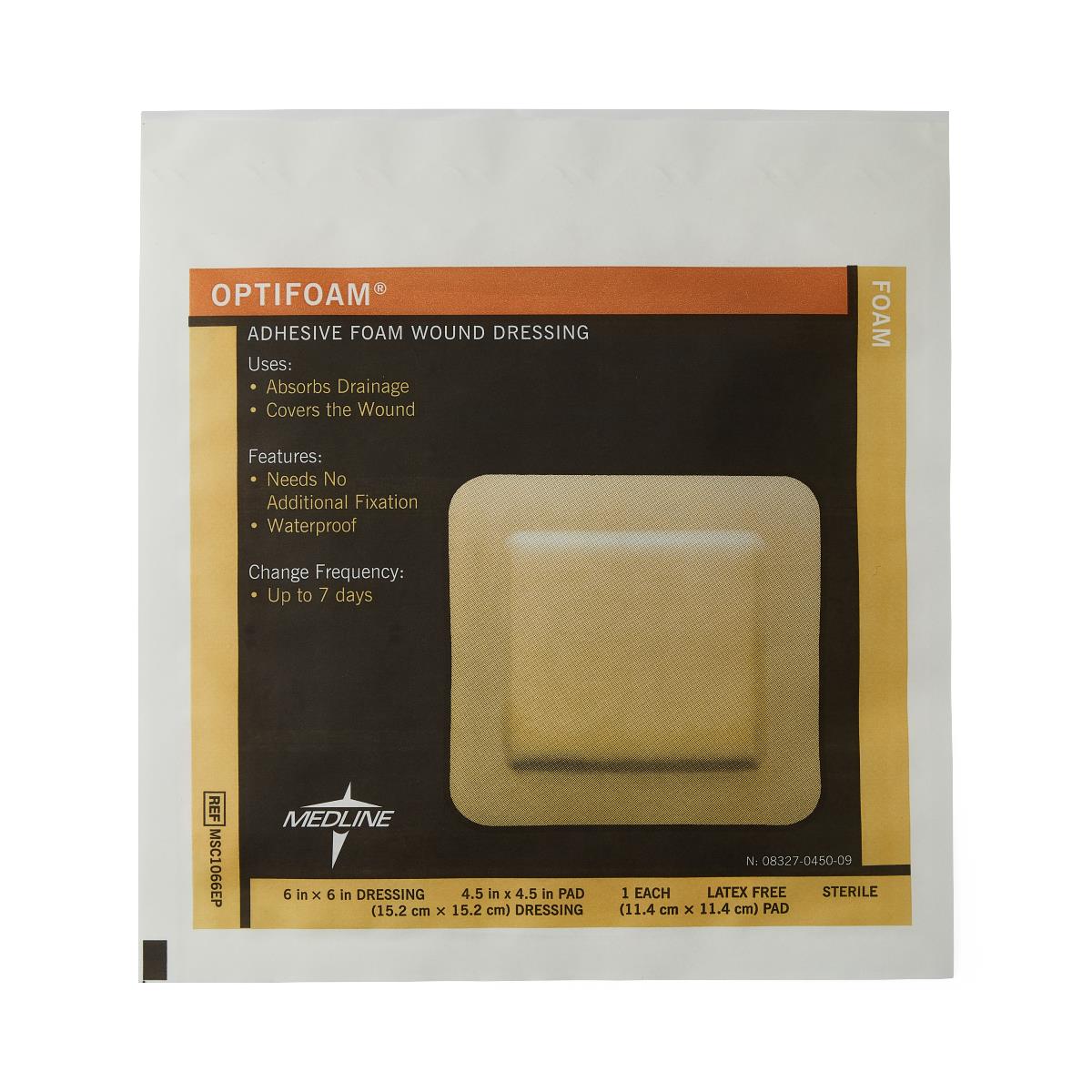 Optifoam Adhesive Foam Wound Dressing in Educational Packaging