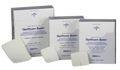 Optifoam Basic Hydrophilic Polyurethane Foam Dressings Fenestrated 3 x 3