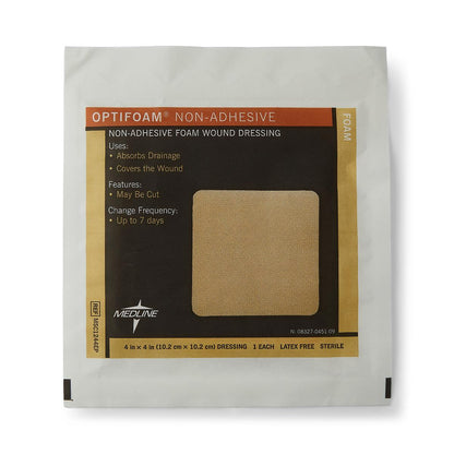 Optifoam Nonadhesive Foam Wound Dressing in Educational Packaging 4 IN x 4 IN 1ct