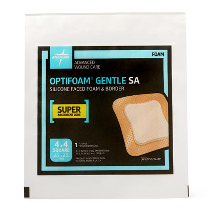 Optifoam Gentle SA Silicone-Faced Foam Dressings Bordered 4 x 4