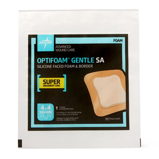 Optifoam Gentle SA Silicone-Faced Foam Dressings Bordered 4 x 4