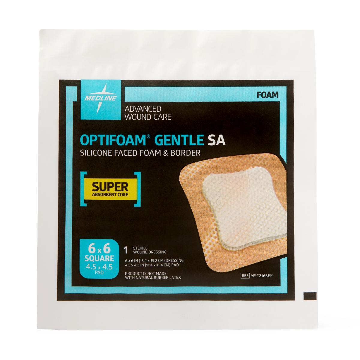 Optifoam Gentle SA Silicone-Faced Foam Dressings Bordered 6 x 6