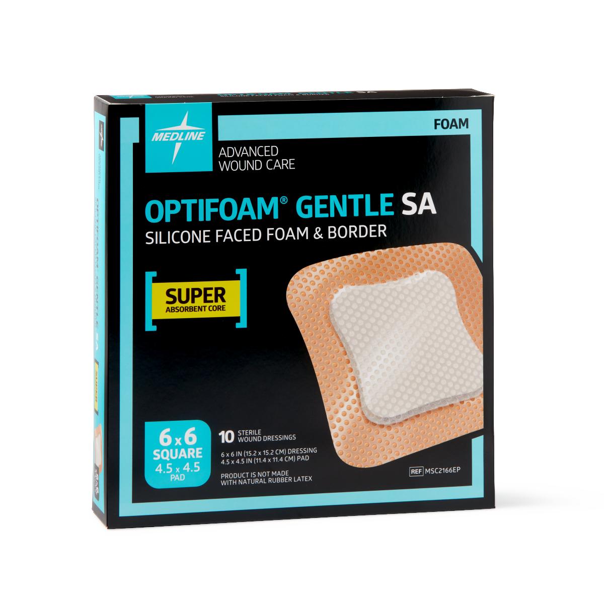 Optifoam Gentle SA Silicone-Faced Foam Dressings Bordered 6 x 6