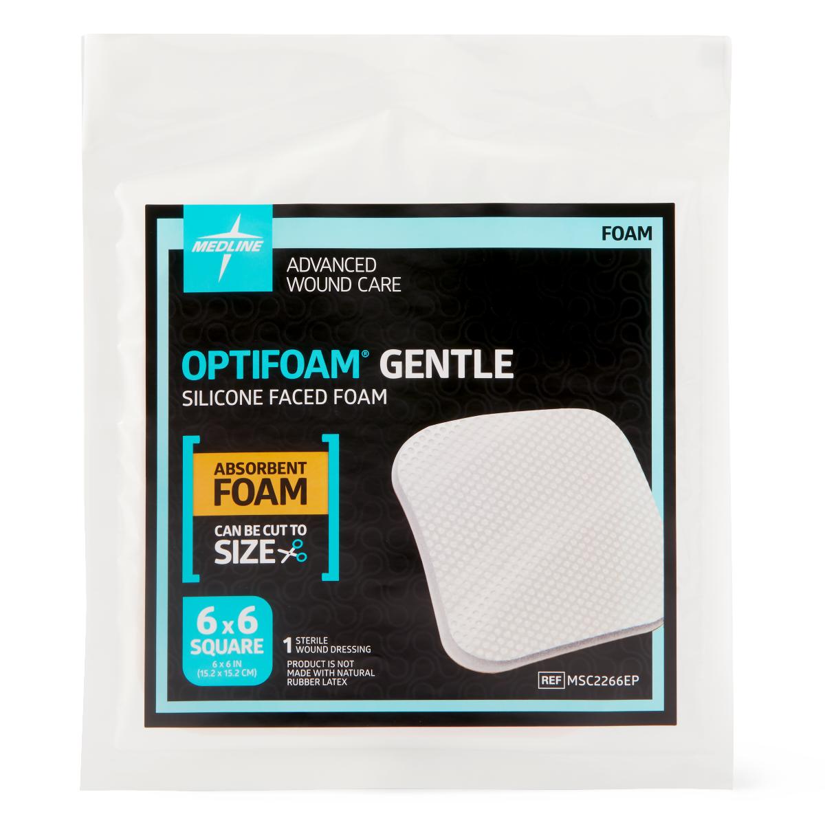 Optifoam Gentle Non-Bordered Silicone-Faced Foam Dressings 6 x 6
