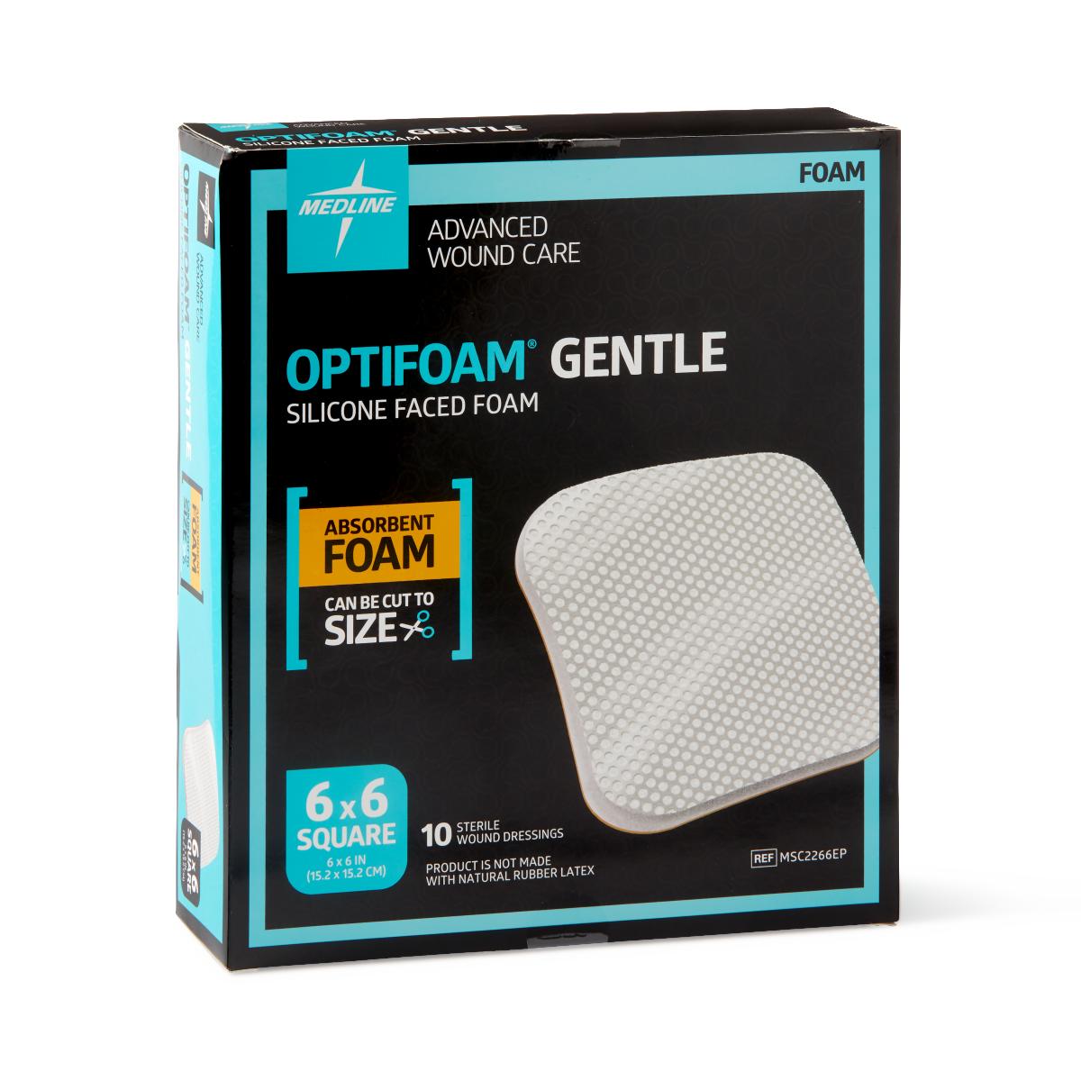 Optifoam Gentle Non-Bordered Silicone-Faced Foam Dressings 6 x 6