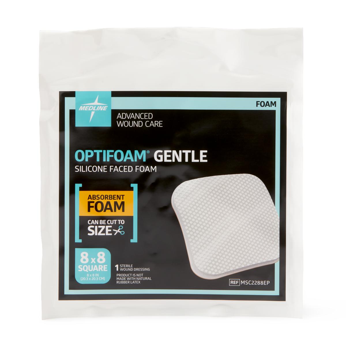 Optifoam Gentle Non-Bordered Silicone-Faced Foam Dressings 8 x 8
