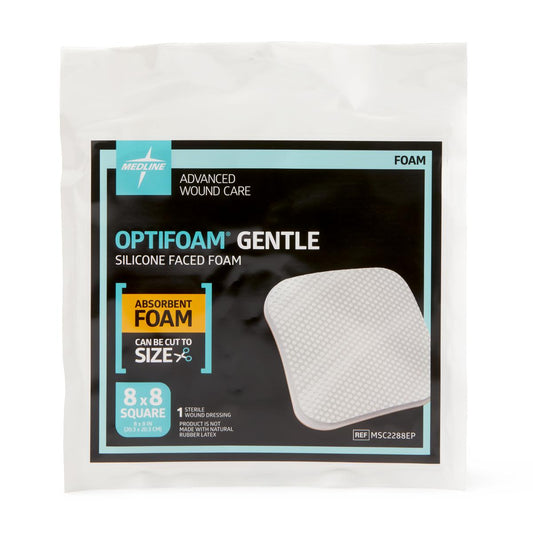 Optifoam Gentle Non-Bordered Silicone-Faced Foam Dressings 8 x 8