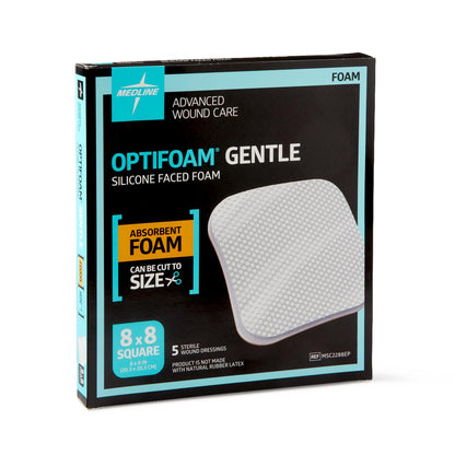 Optifoam Gentle Non-Bordered Silicone-Faced Foam Dressings 8 x 8
