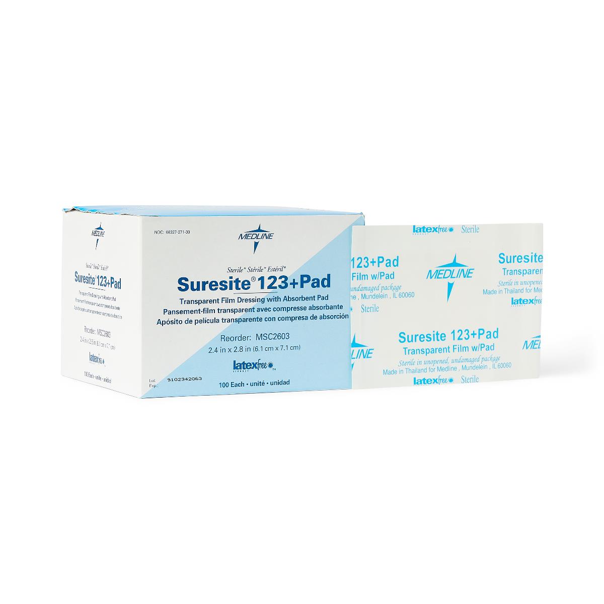 Suresite 123+ Pad Transparent Dressings Suresite-123+pad 2.4 x 2.8