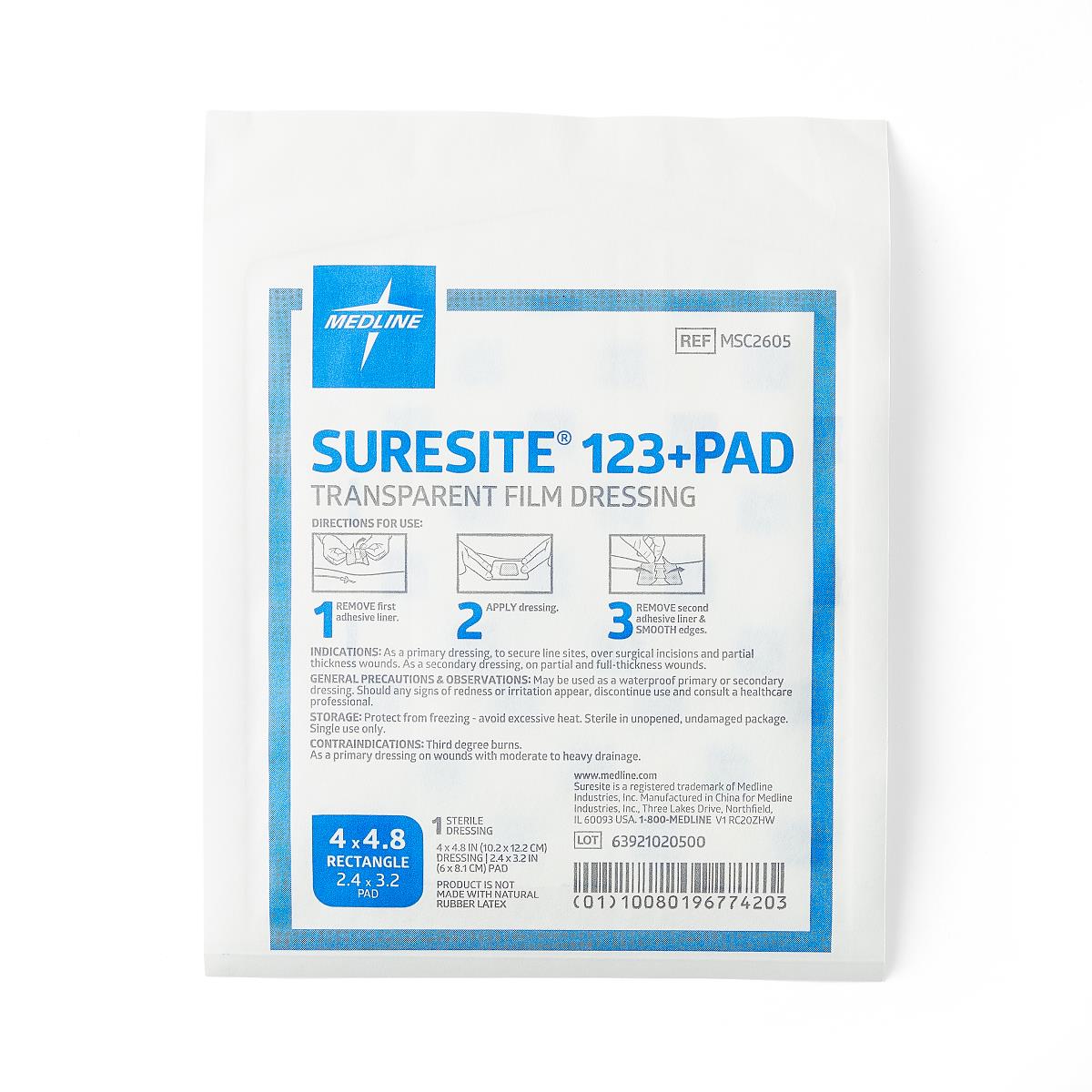 Suresite 123+ Pad Transparent Dressings Suresite-123+pad 4 x 4.8