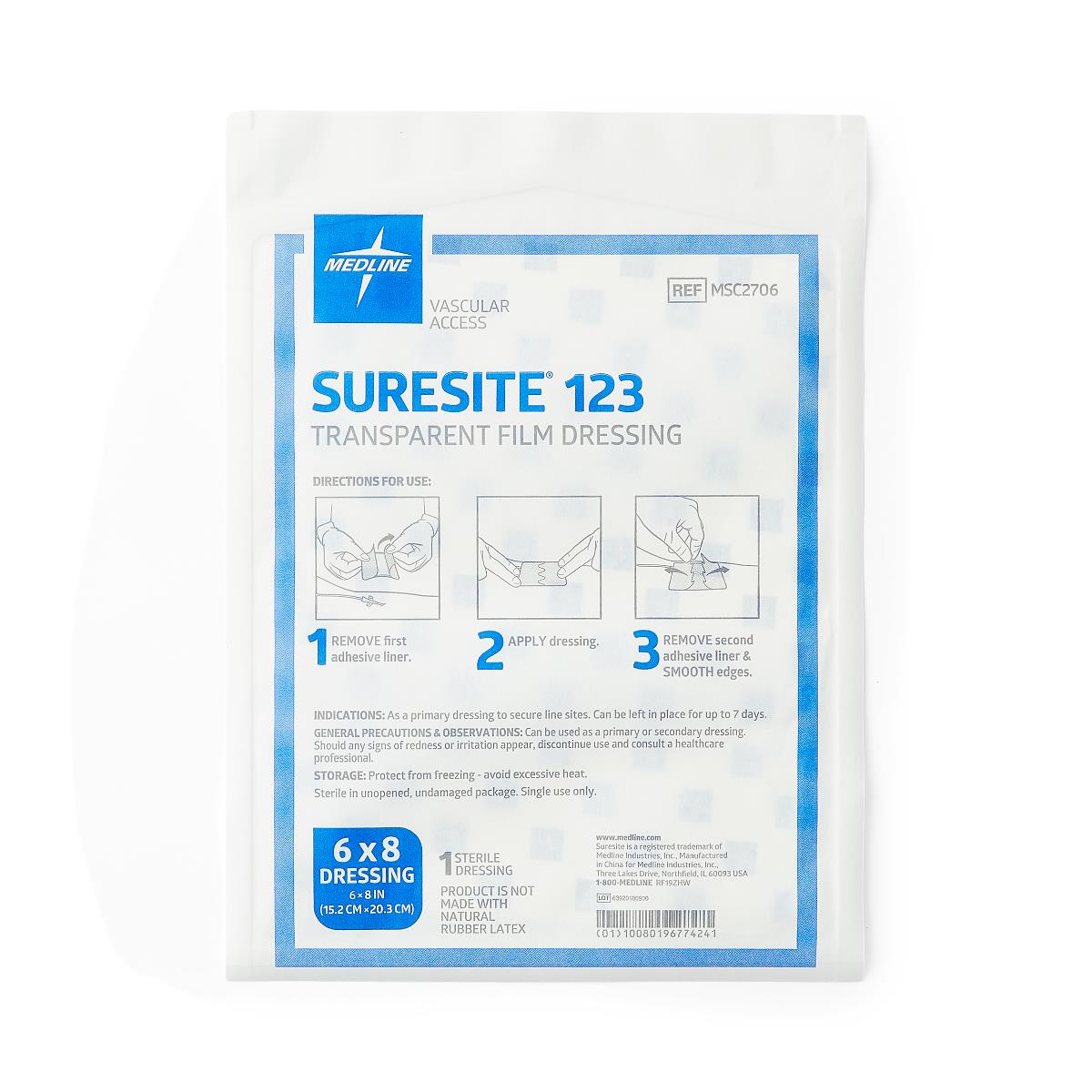 Suresite 123 Transparent Film Dressing 6" x 8"