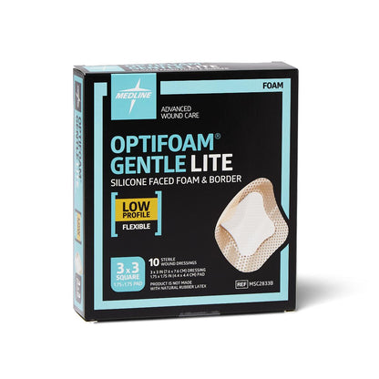 Optifoam Gentle Lite Foam Dressings Bordered 3 x 3
