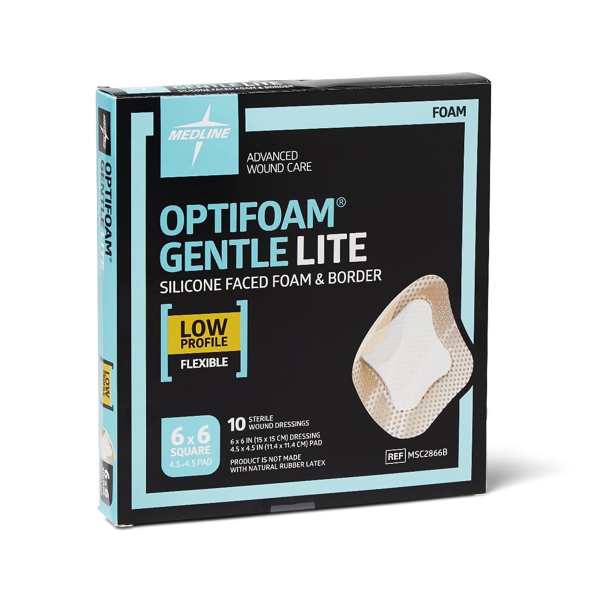 Optifoam Gentle Lite Foam Dressings Bordered 6 x 6