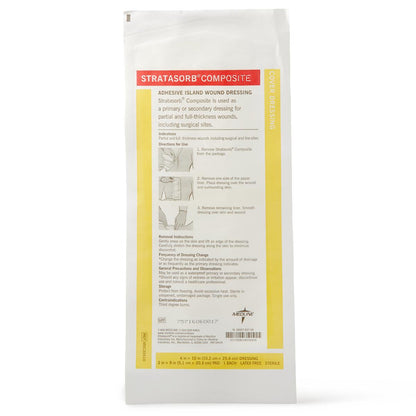 Stratasorb Waterproof Adhesive Island Wound Dressings Comp 4" x 10"