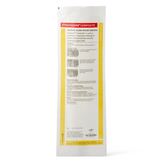 Stratasorb Waterproof Adhesive Island Wound Dressings Comp 4" x 14"