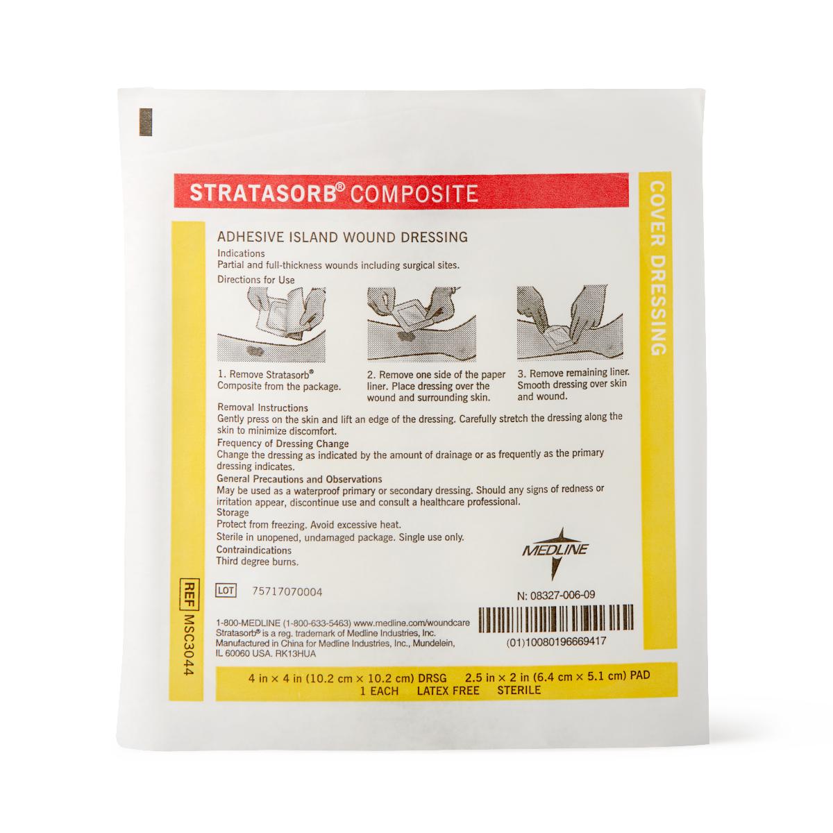 Stratasorb Waterproof Adhesive Island Wound Dressings Composite