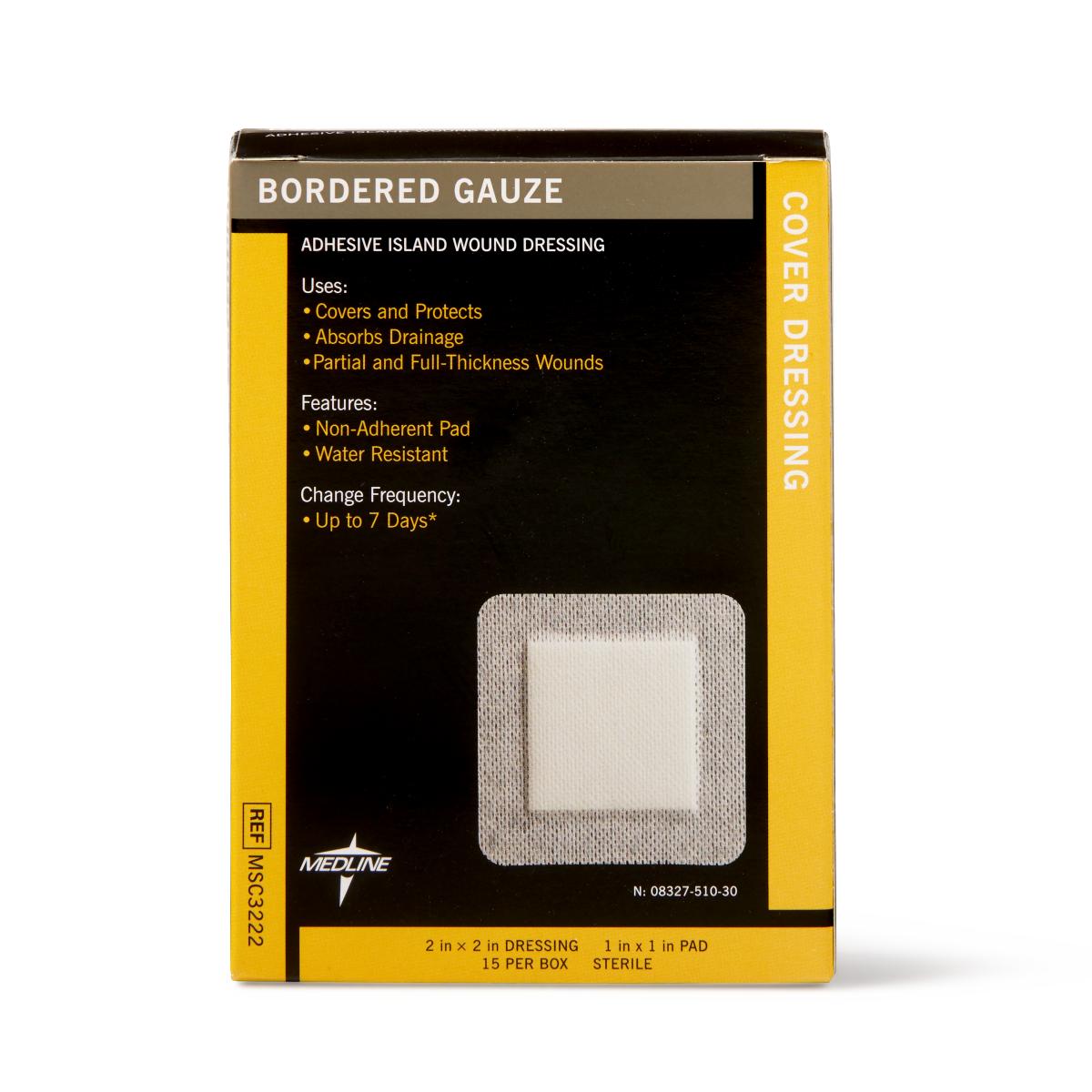 Bordered Gauze Adhesive Island Wound Dressings 2" x 2"(1" 1"pad)sterile