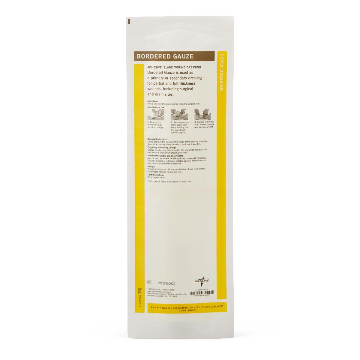 Bordered Gauze Adhesive Island Wound Dressings Sterile Large Pad