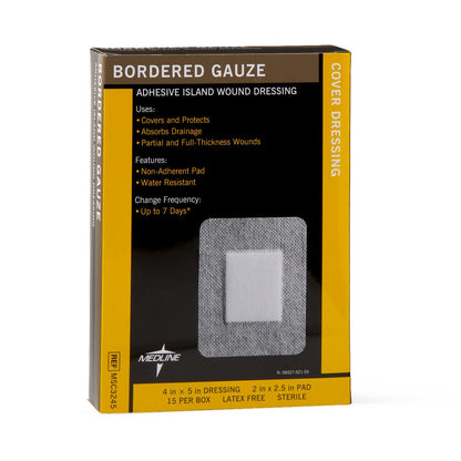 Bordered Gauze Adhesive Island Wound Dressings Border 4" x 5" 2" 2.5"pad Sterile