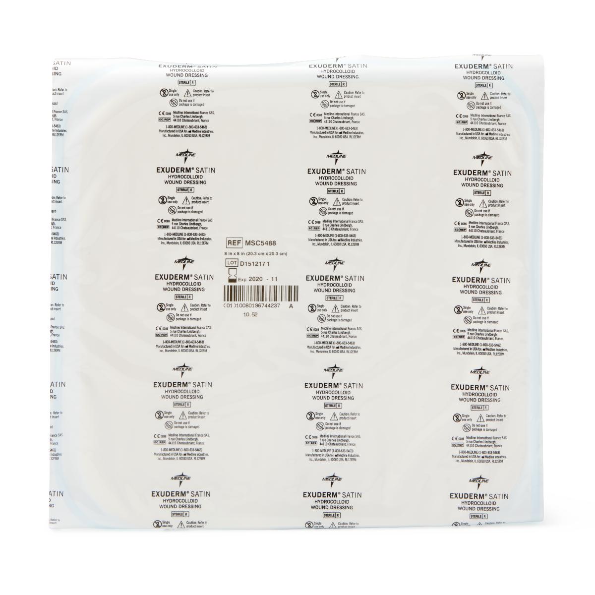 Exuderm Satin Hydrocolloid Wound Dressings 8 x 8