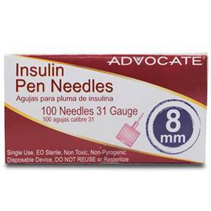 Advocate Short Pen Needle 31G x 5/16" 100 Count