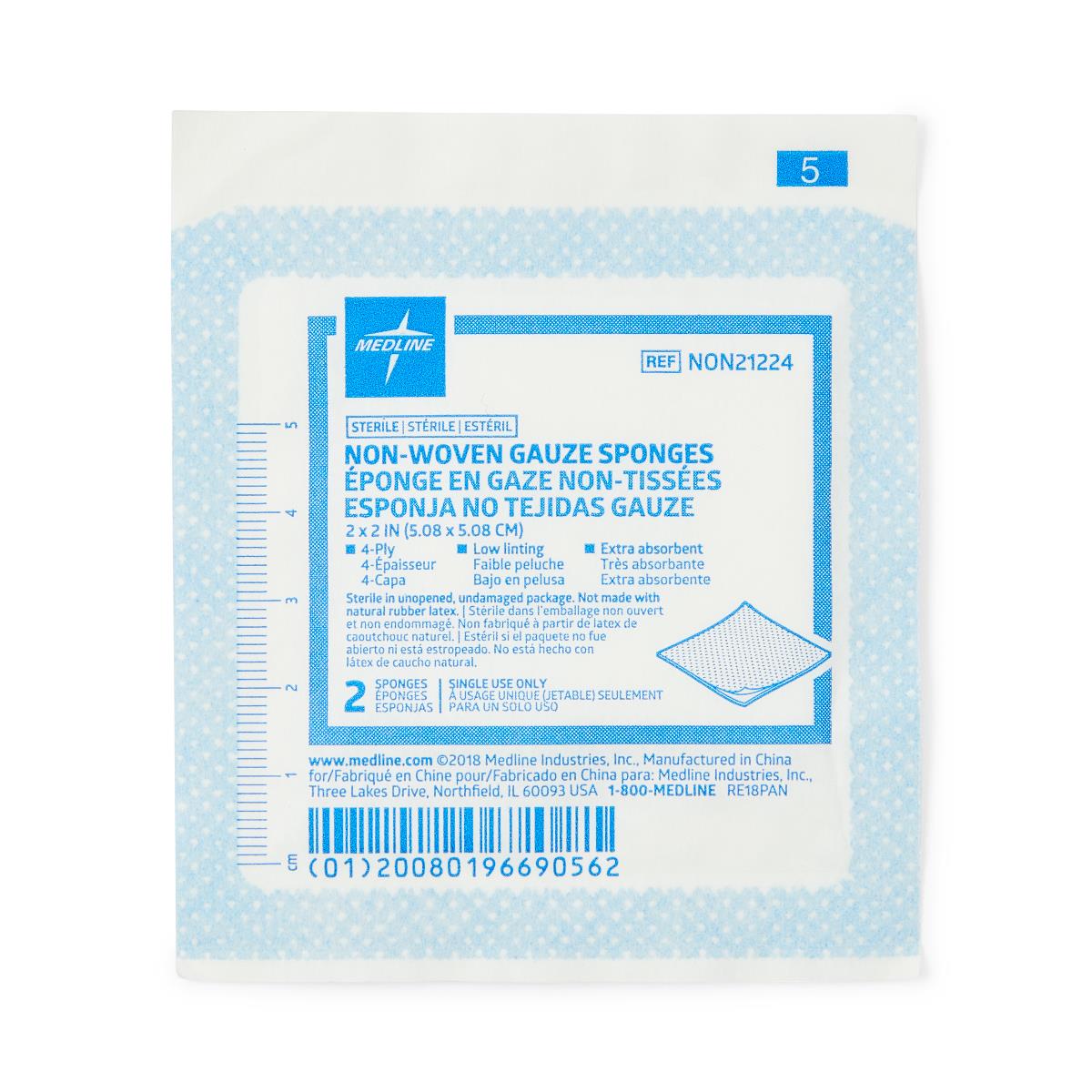 Standard Sterile Nonwoven Gauze Sponges Avant 2" x 2" 4ply 2