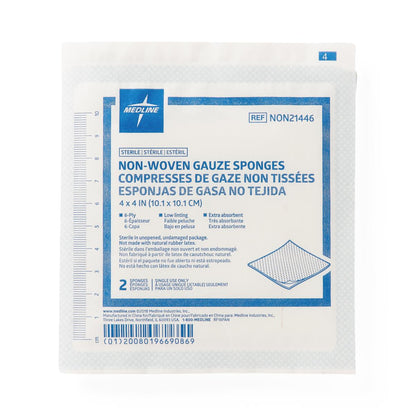Standard Sterile Nonwoven Gauze Sponges 4" x 4" 6ply