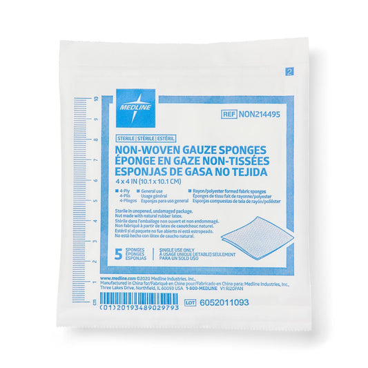 Gauze Sponges 4" x 4" 4ply Sterile Nw 5/pack (Case of 800)