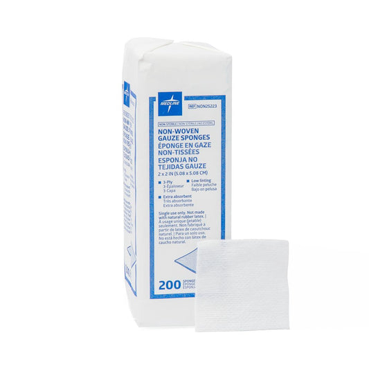 Standard Nonsterile Nonwoven Gauze Sponges 2" x 2" 3ply