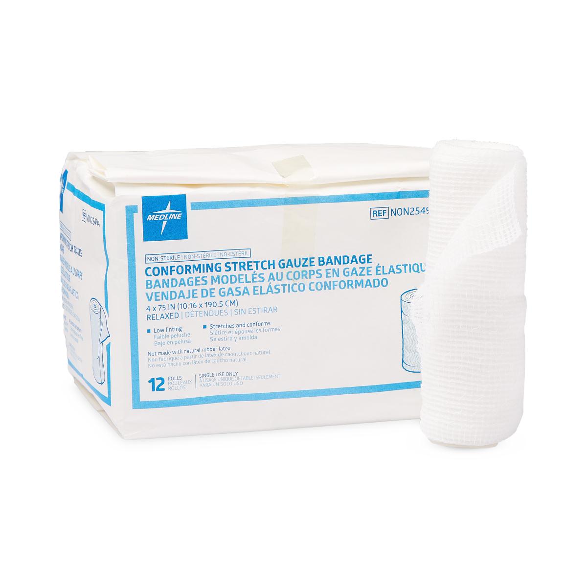 Nonsterile Conforming Stretch Gauze Bandages 4" x 75"