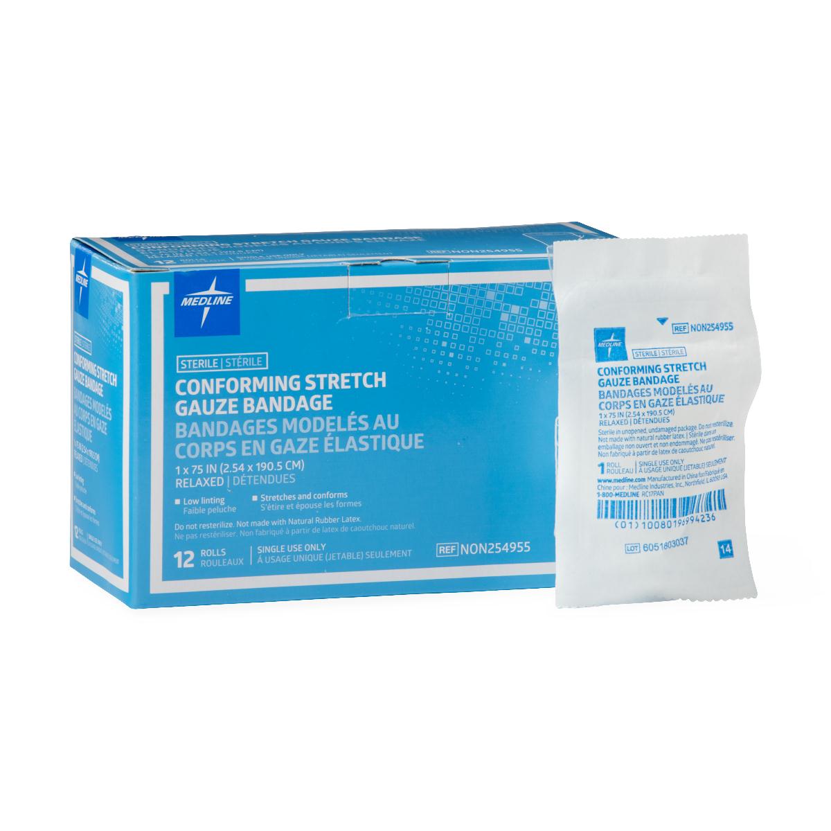 Sterile Conforming Stretch Gauze Bandages 1" x 75"