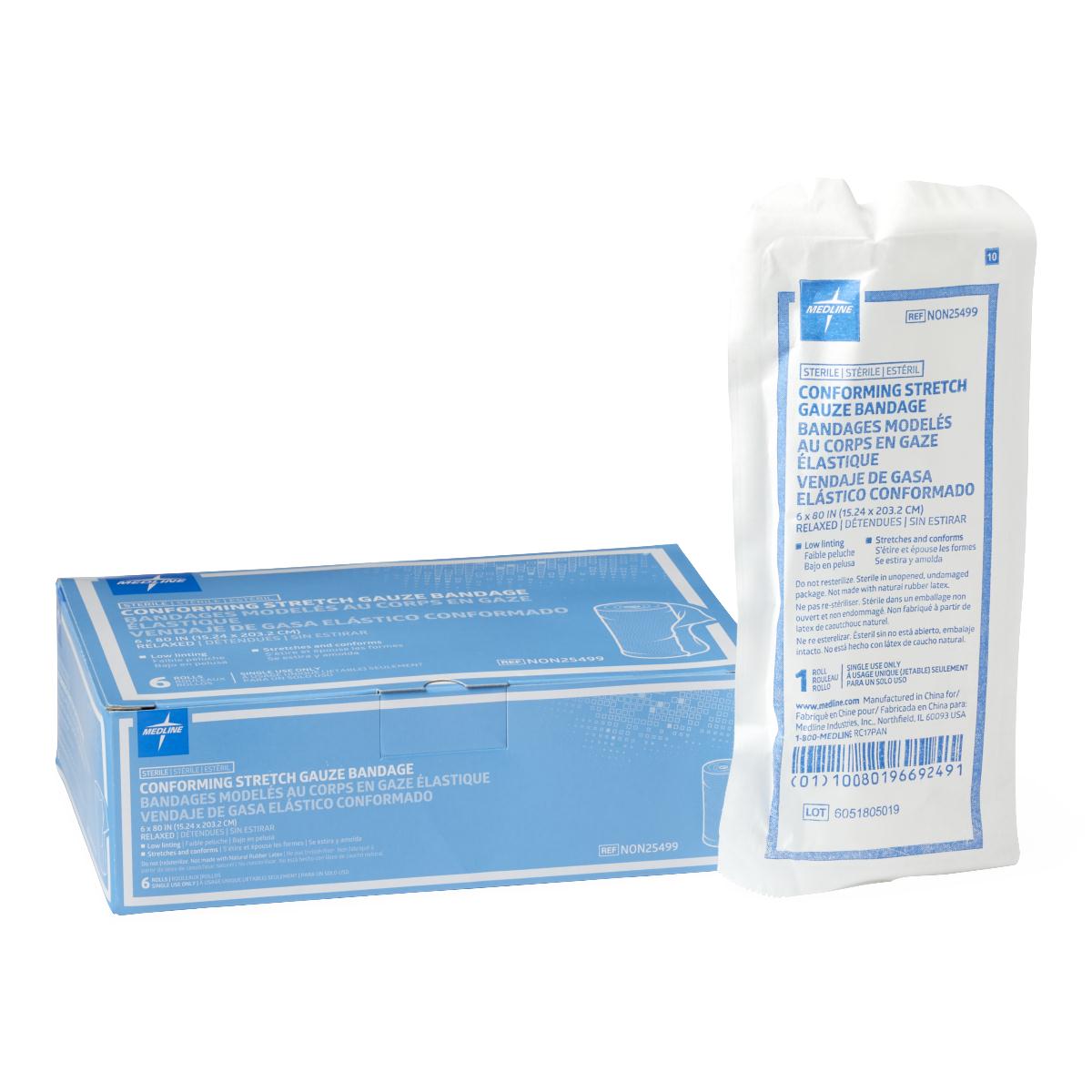 Sterile Conforming Stretch Gauze Bandages 6" x 80"
