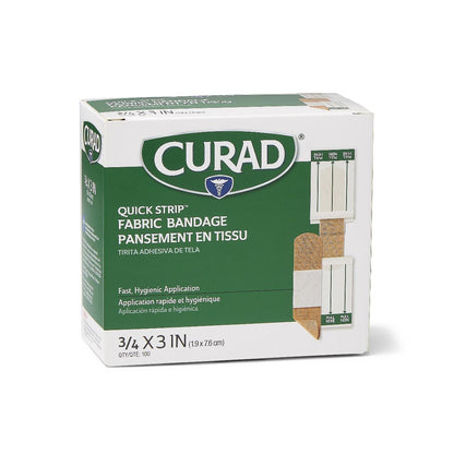 Curad Quick Strip Fabric Adhesive Bandages 3/4 x 3 Str