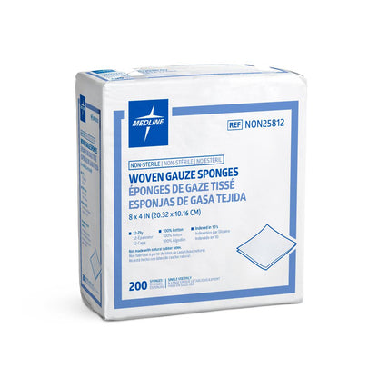 Nonsterile 100% Cotton Woven Gauze Sponges 12-Ply