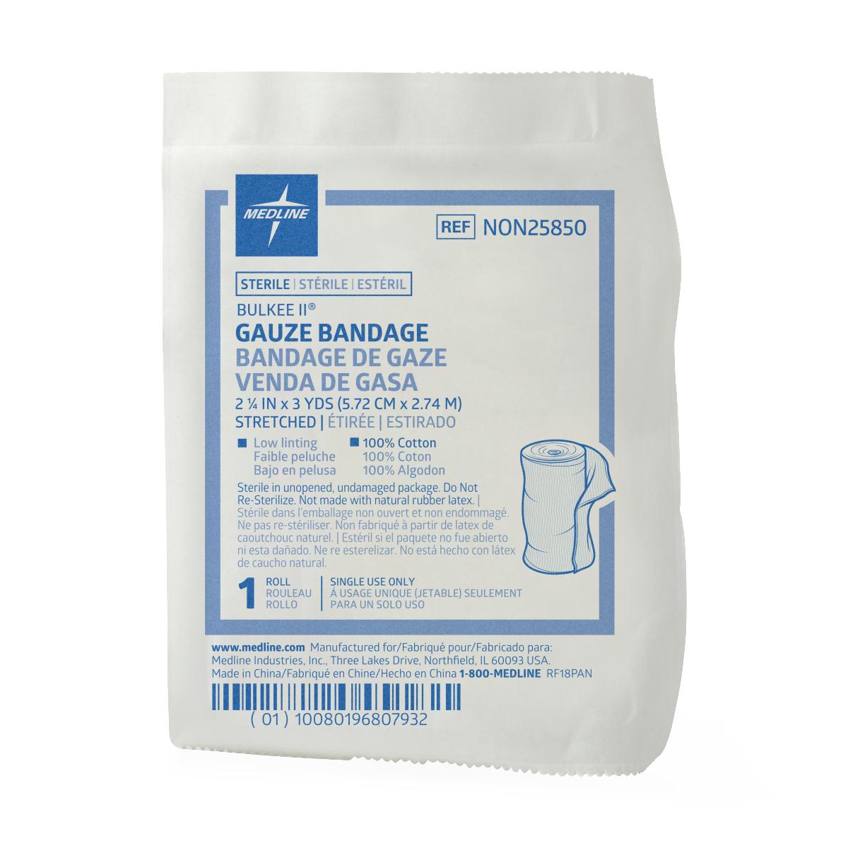 Bulkee II Sterile Cotton Gauze Bandages 2.25" x 3yd