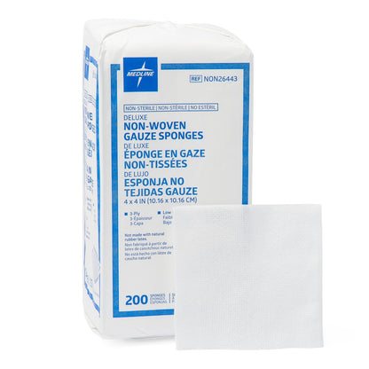 Deluxe Nonsterile Nonwoven Gauze Sponges Nw 4" x 4" 3ply