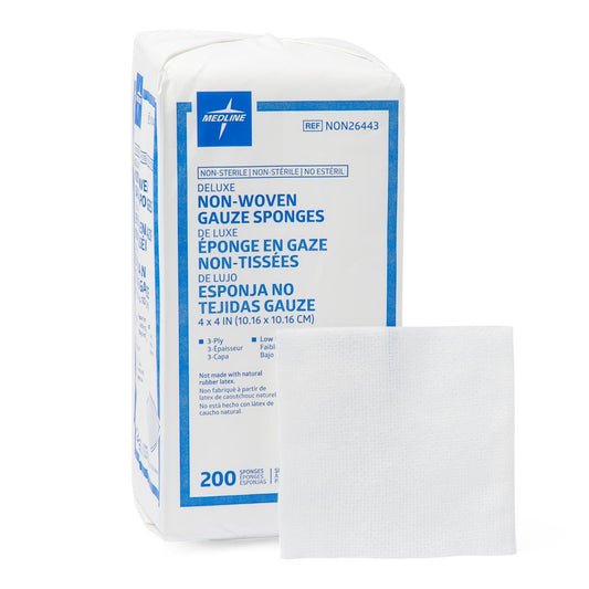 Deluxe Nonsterile Nonwoven Gauze Sponges Nw 4" x 4" 3ply