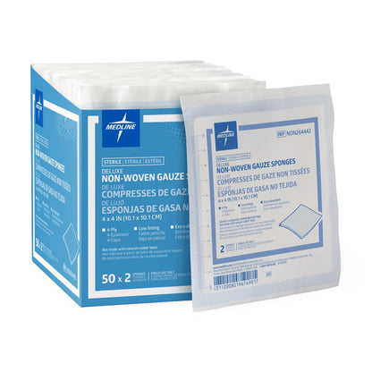 Deluxe Sterile Nonwoven Gauze Sponges Avant 4 x 4 4-Ply St 2S 10