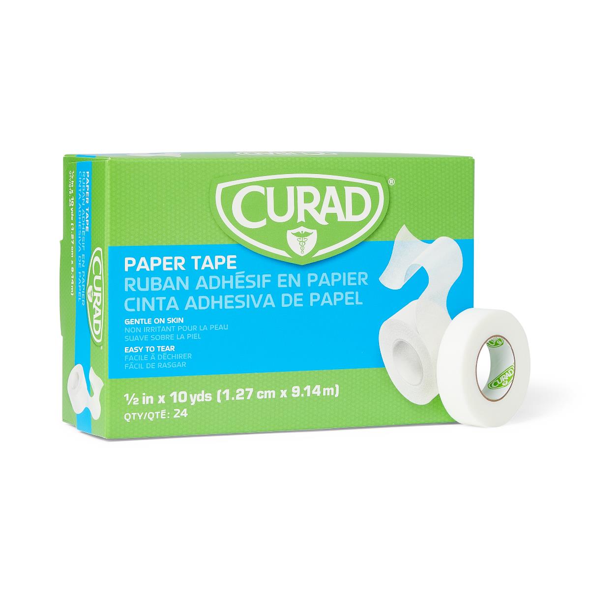 Curad Paper Adhesive Tape Hypo 1/2" x 10yd 24/box