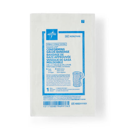 Bulkee Lite Sterile Cotton Conforming Bandages Gauze 4" x 4.1yd