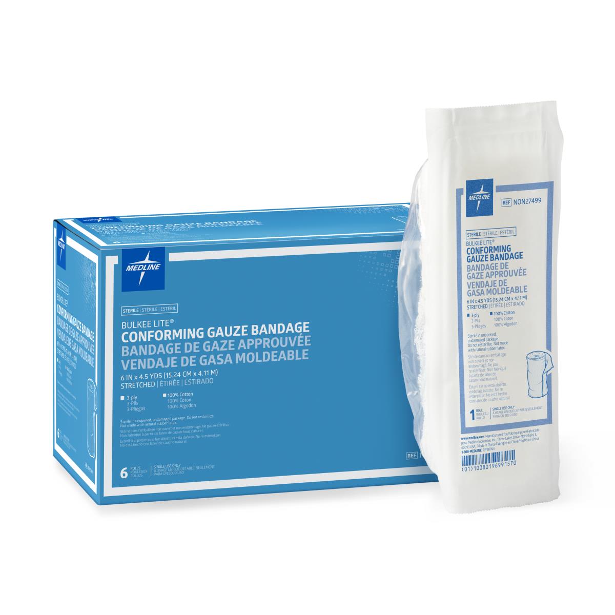 Bulkee Lite Sterile Cotton Conforming Bandages Gauze