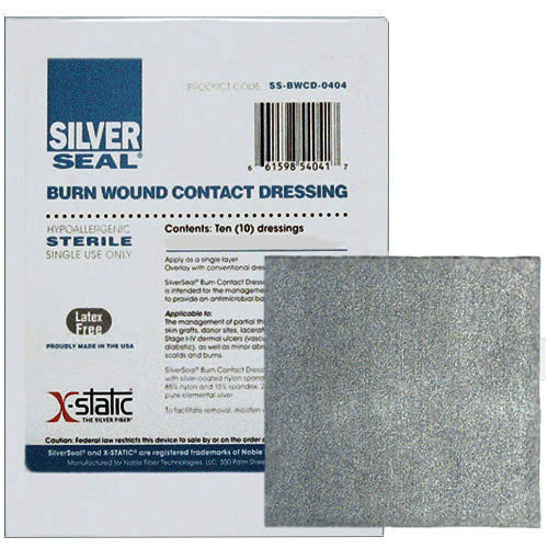 Silverseal Burn Wound Contact Dressing 4-1/4" x 4-1/4" 10 Count