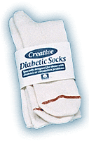 Men's Diabetic Sock Size 10 - 13, White 6ct