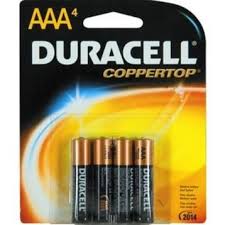 Duracell Alkaline AAA Battery (4 count) 1.5v For External Infusion Pump 1ct