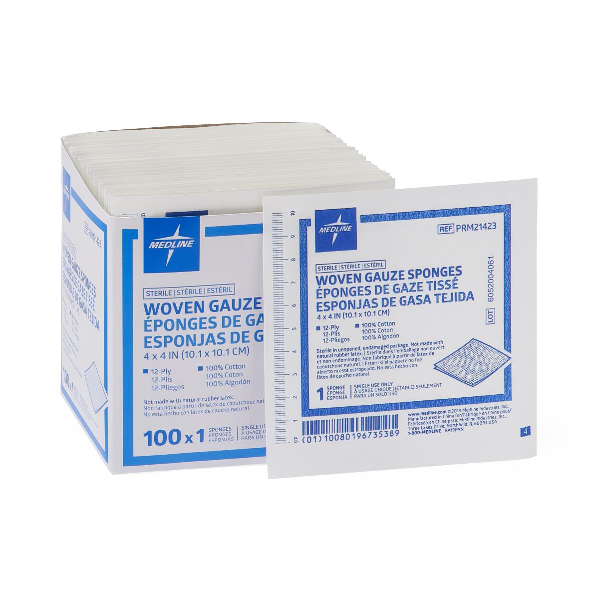 Woven Sterile Gauze Sponges 12-Ply